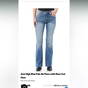 NWT KUT from the Kloth Ana High Rise Fab Ab Flare Raw Hem size 8